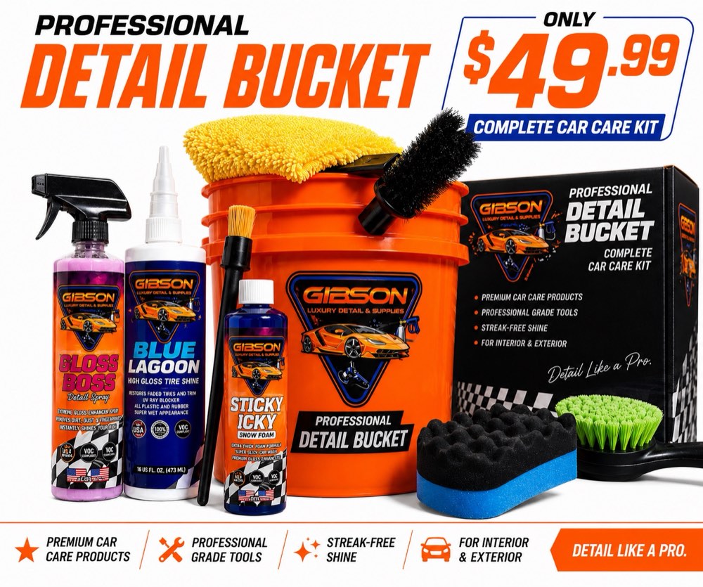 Gibson Professional Detail Bucket complete car care kit, $49.99